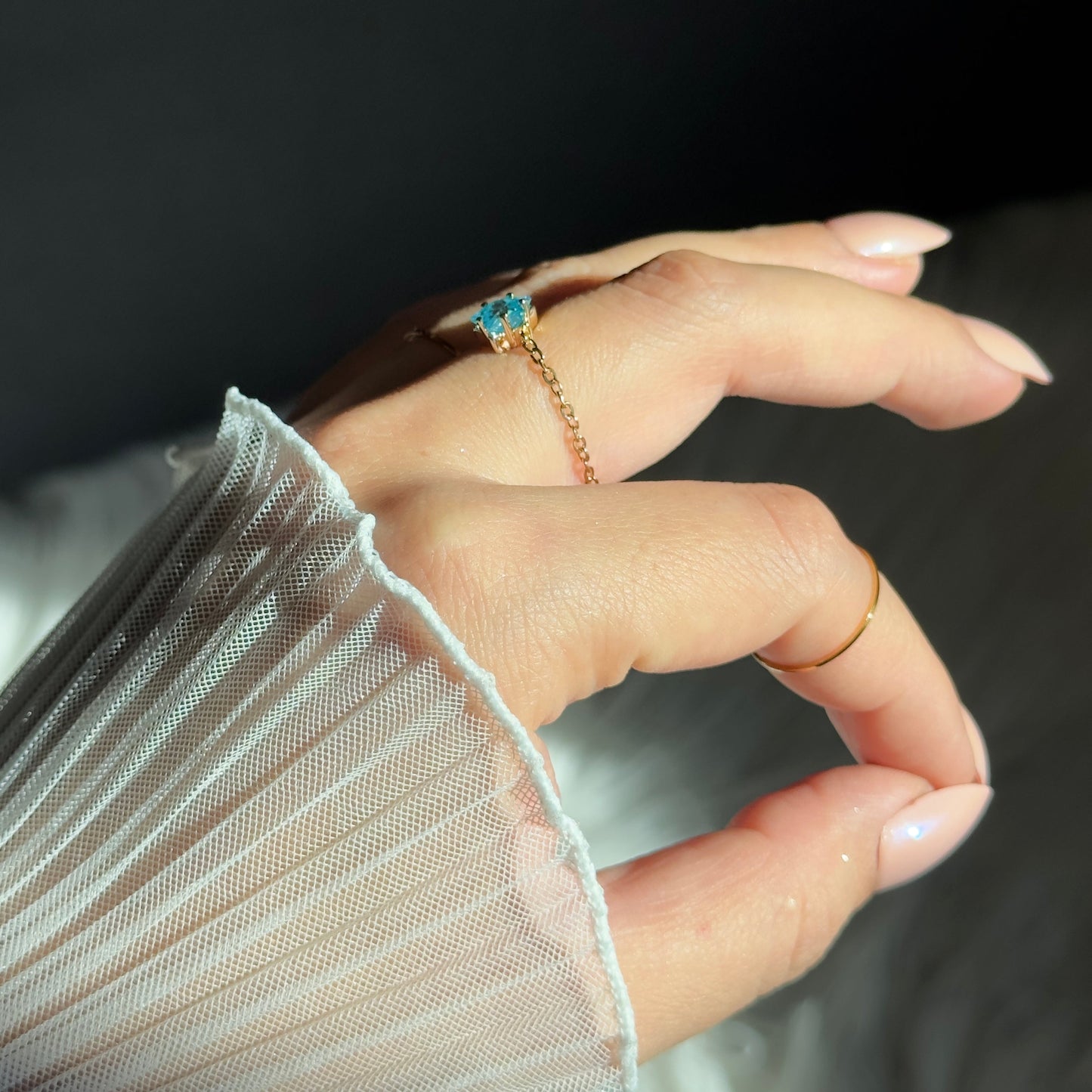 North Star Chain Ring- Gold