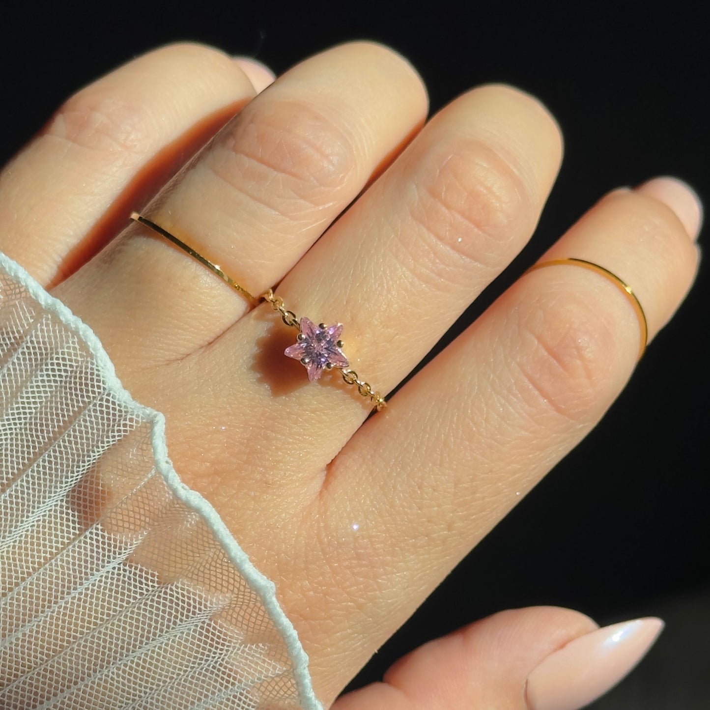North Star Chain Ring- Gold