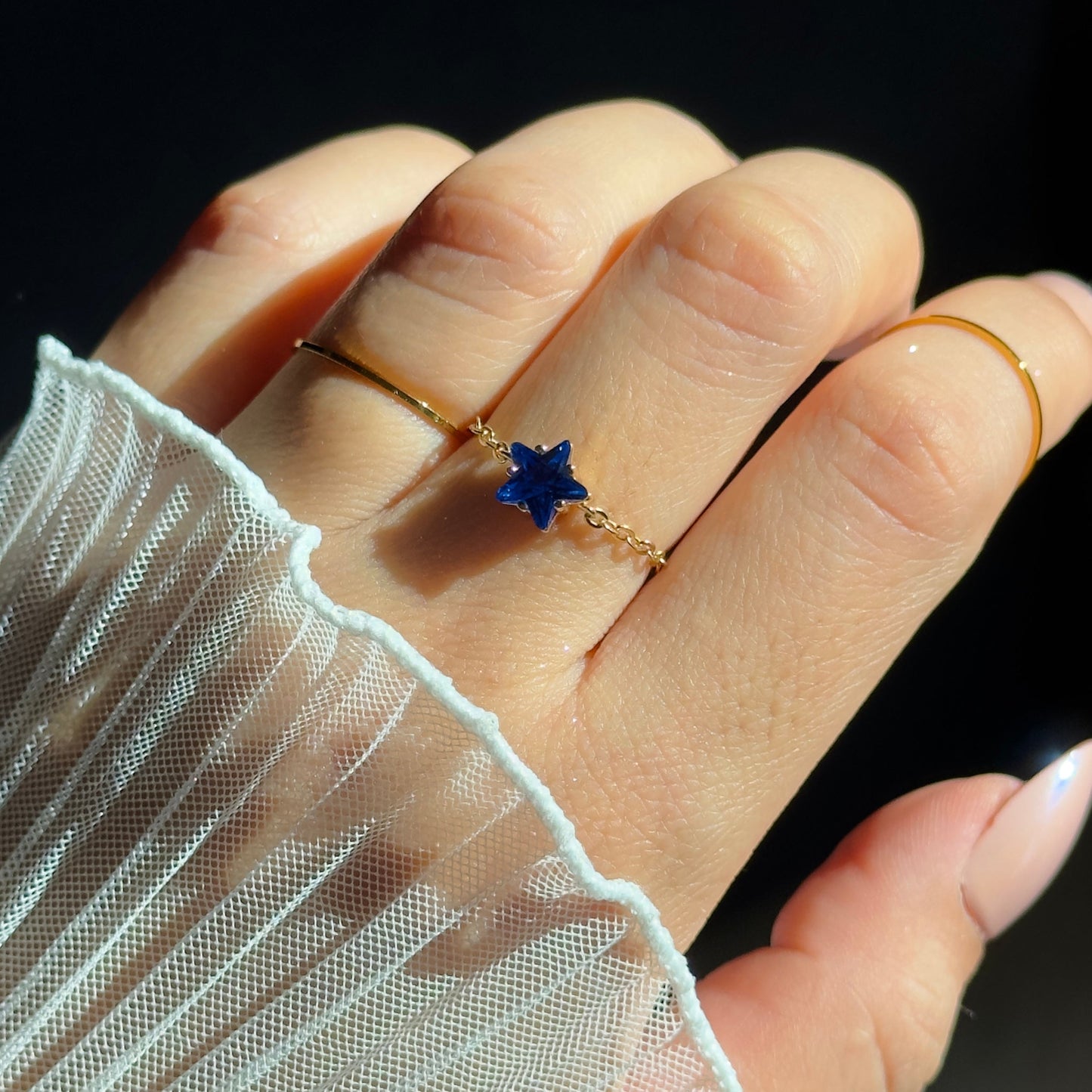 North Star Chain Ring- Gold