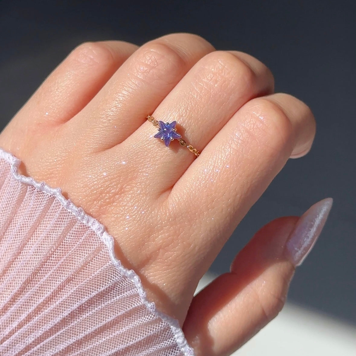 North Star Chain Ring- Gold