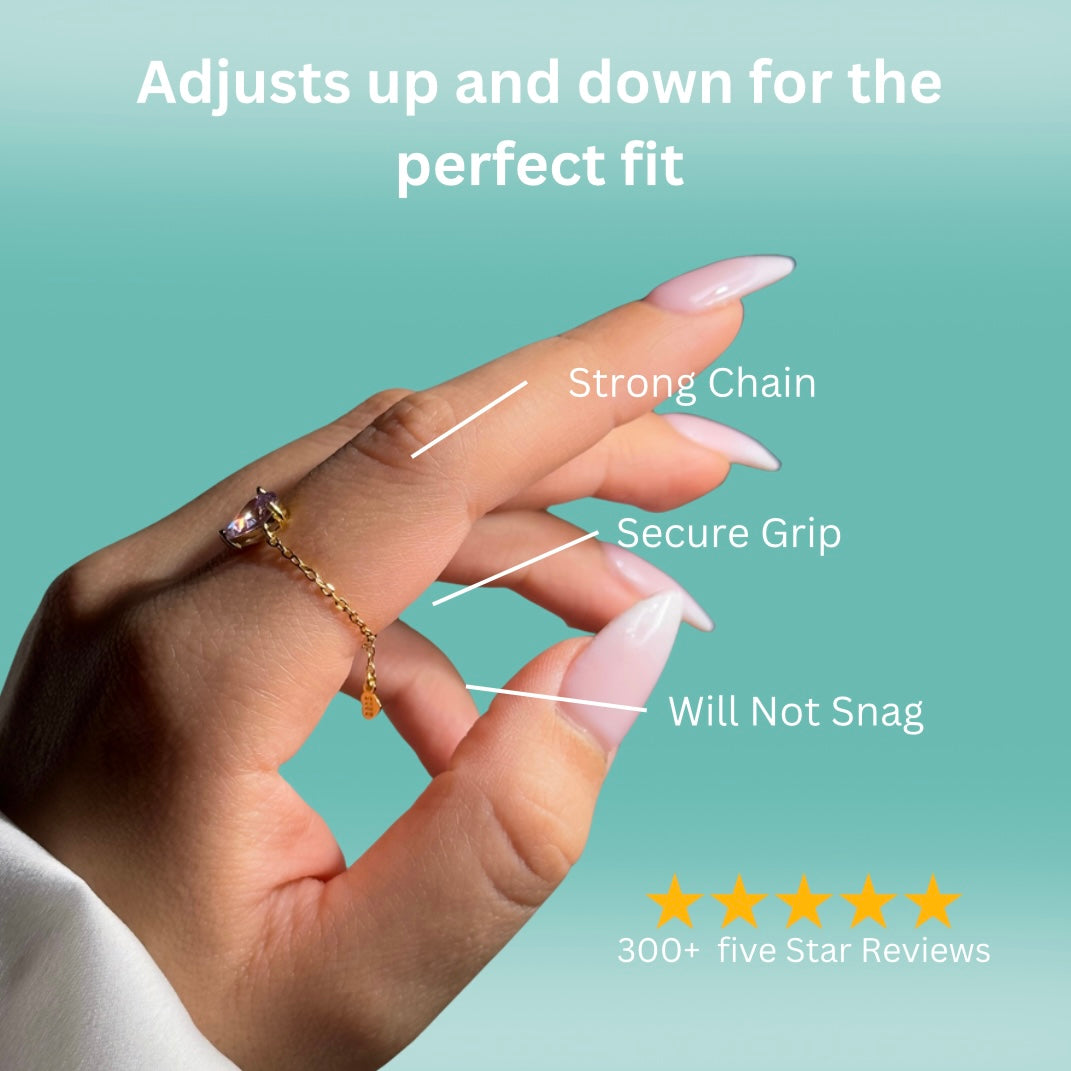 DAINTY White Opal Self-Love Chain Ring